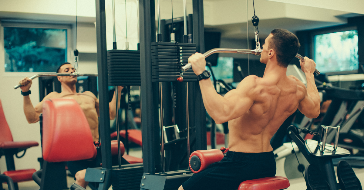 Image showing a lat pull down grip with good latissimus dorsi muscle activity.