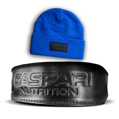 Gaspari - Genuine Leather Weight Belt + Beanie Bundle