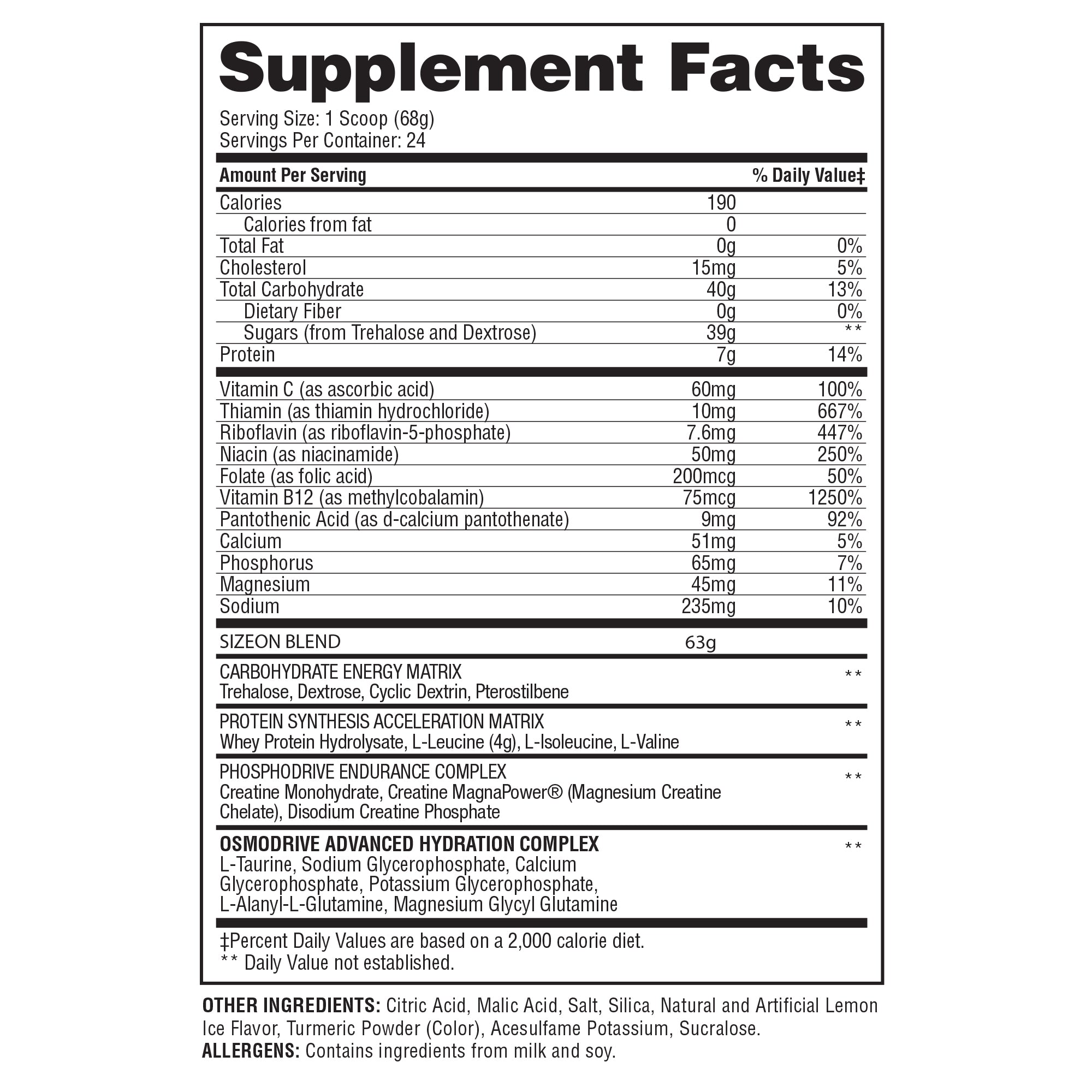 Gaspari Nutrition SizeOn, intra-workout, muscle building supplement, supplement facts