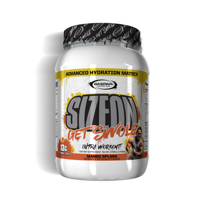 SizeOn intra-workout supplement in Mango Splash flavor by Gaspari Nutrition