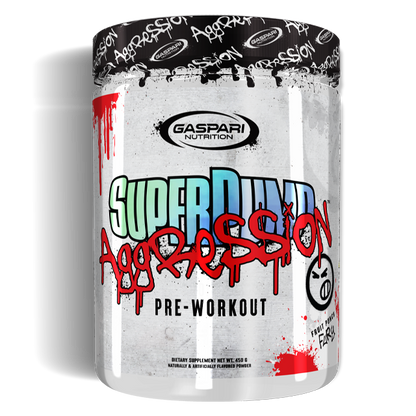 SuperPump Aggression pre-workout in fruit punch fury flavor