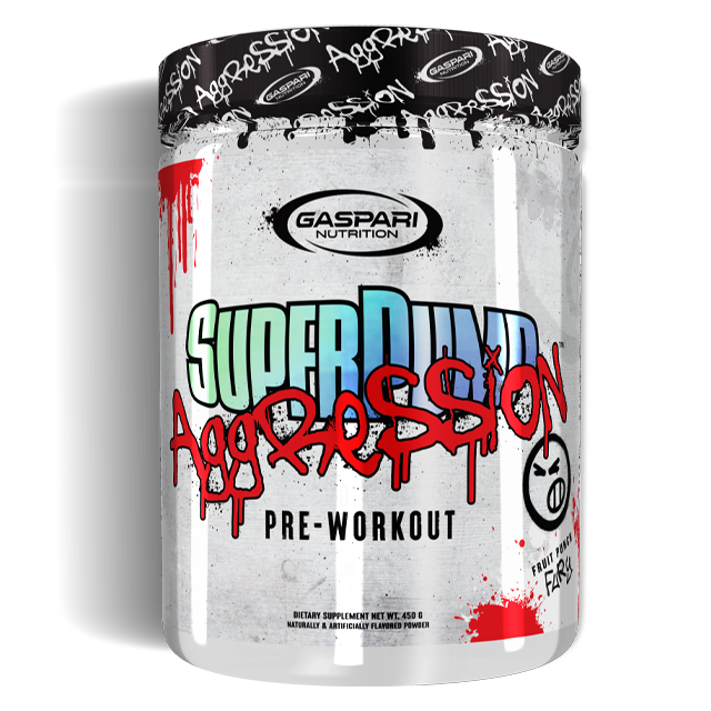 SuperPump Aggression pre-workout in fruit punch fury flavor