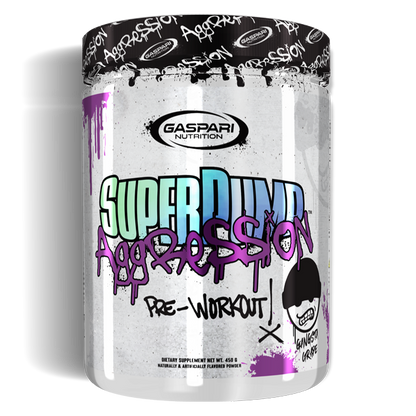 SuperPump Aggression pre-workout in gangsta grape flavor
