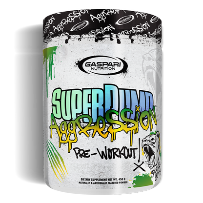 SuperPump Aggression pre-workout in grizzly gummy flavor