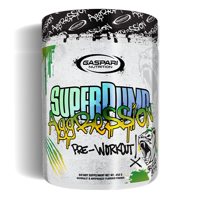 SuperPump Aggression pre-workout in grizzly gummy flavor