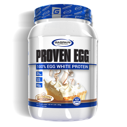 Gaspari Nutrition Proven Egg, Egg White Protein Powder, Coconut Custard Pie Flavor, 2lb bottle