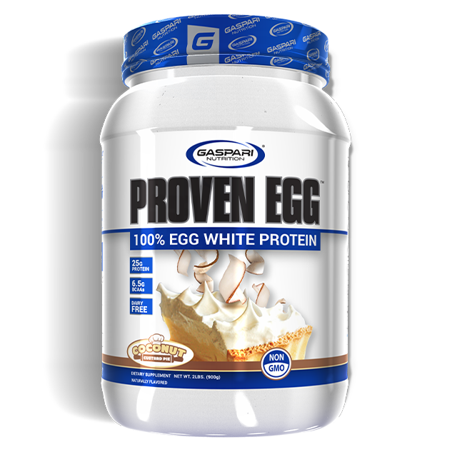 Gaspari Nutrition Proven Egg, Egg White Protein Powder, Coconut Custard Pie Flavor, 2lb bottle