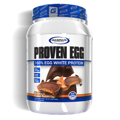 Gaspari Nutrition Proven Egg, Egg White Protein Powder, Peanut Butter Cup Flavor, 2lb bottle